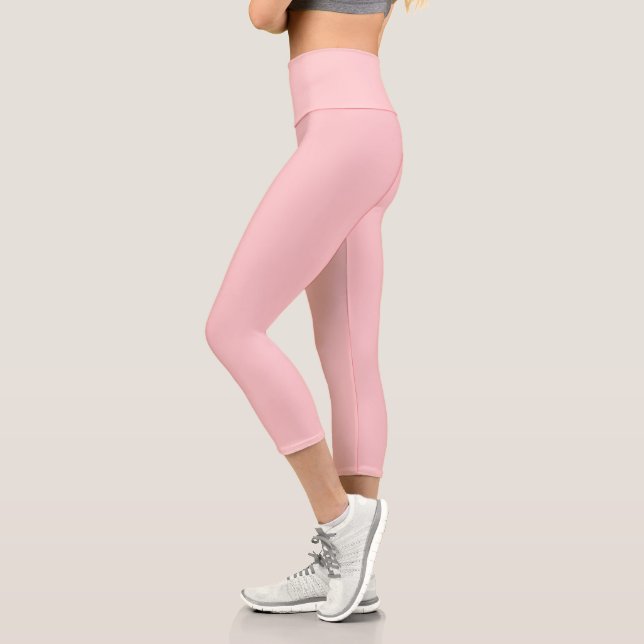 Leggings Capri Color sólido Rosa Pastel | Clásica | Elegante (Izquierda)