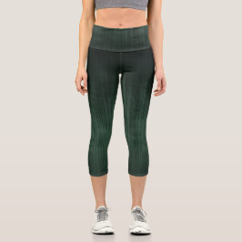 Leggings Capri Color verde oscuro a rayas