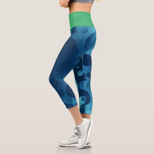 Leggings Capri Color Verde Y Mezcla