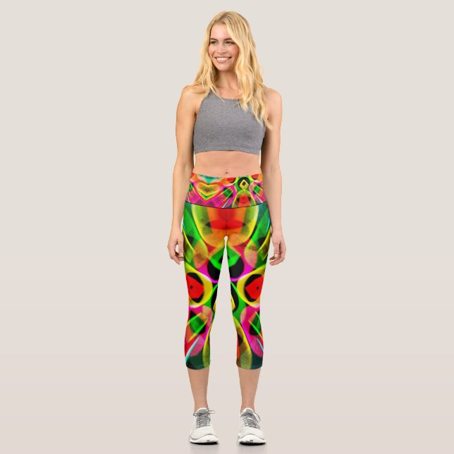 Leggings Capri Colores abstractos (Anverso)