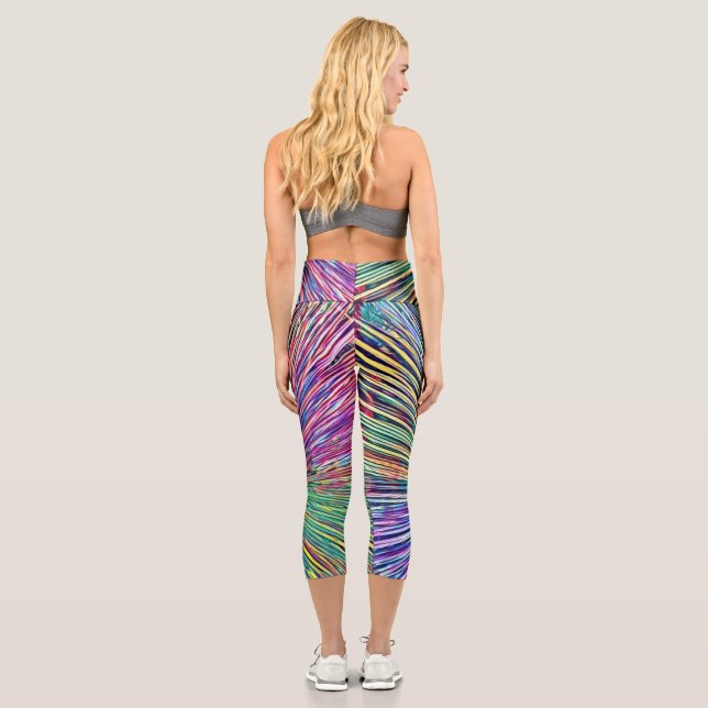 Leggings Capri Colores arcoiris Feliz arte abstracto (Reverso)