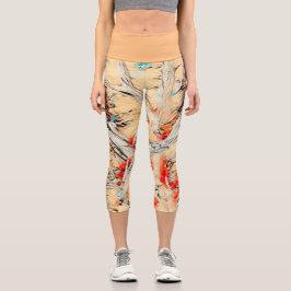 Leggings Capri Colores dorados Resumen de las piernas Capri