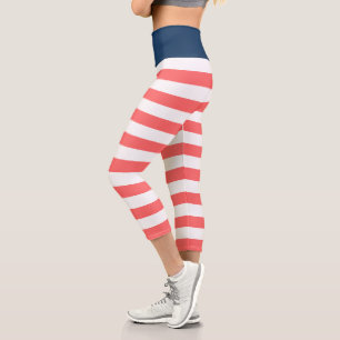 Leggings Capri Colores editables con franjas blancas