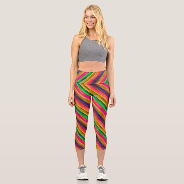 Leggings Capri colorful bands (Anverso)