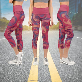 Leggings Capri Colorida acuarela giratoria