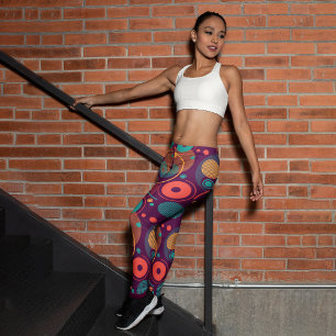 Leggings Capri Coloridas formas monocromáticas