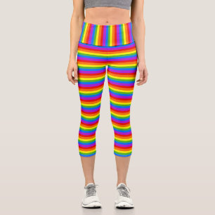 Leggings Capri Coloridas franjas arcoiris