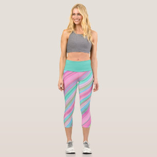 Leggings Capri Coloridas franjas diagonales