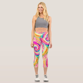 Leggings Capri Coloridas Y Locas Festividades Psicodélicas