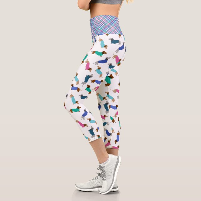 Leggings Capri Colorido Dachshund (Izquierda)