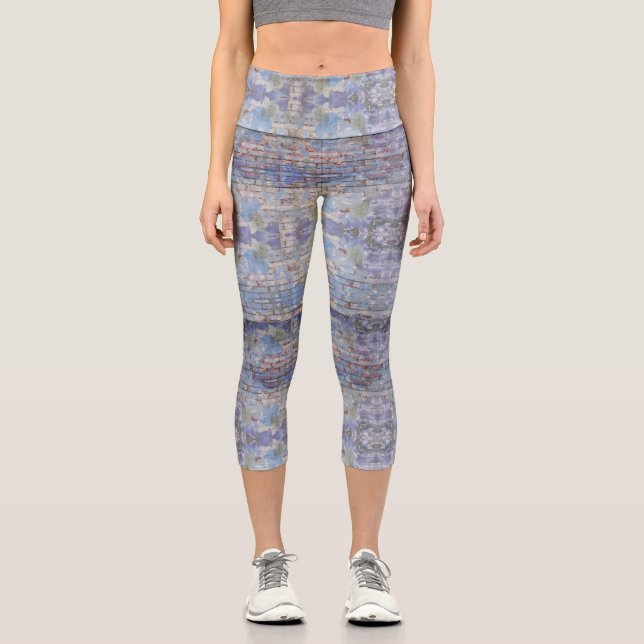 Leggings Capri Colorido graffiti abstracto arte en Wall Street (Anverso)