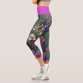 Leggings Capri Colorido jardín de verano floral