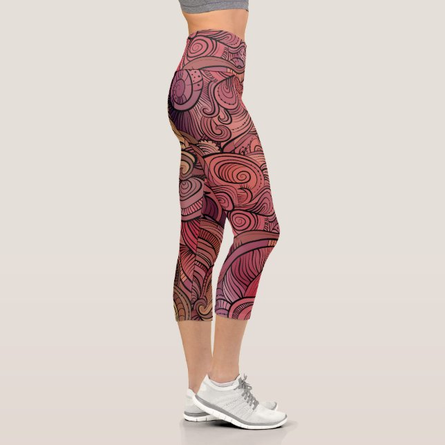 Leggings Capri Colorido y moderno Resumen Patrón Giratorio (Derecha)