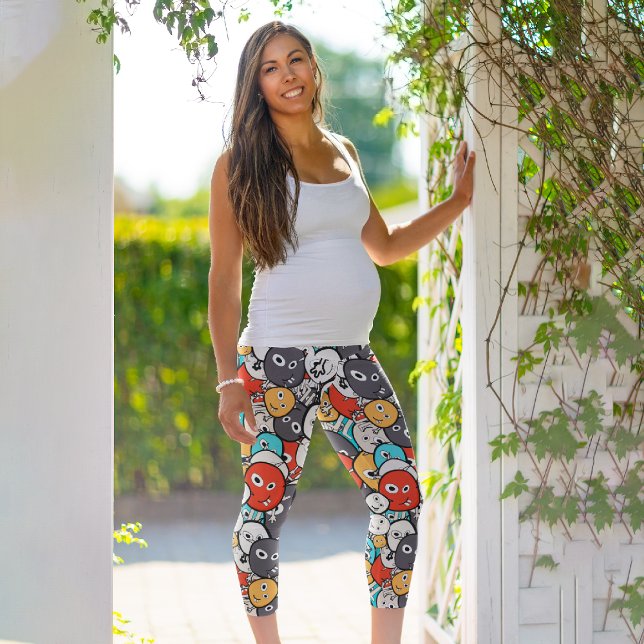 Leggings Capri Coloridos monstruos locos (Subido por el creador)