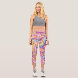 Leggings Capri Cometa arcoiris: Cielo mágico de ensueño.
