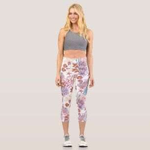 Leggings Capri Composición Subacuática de Acuarela Serie Diseño 3
