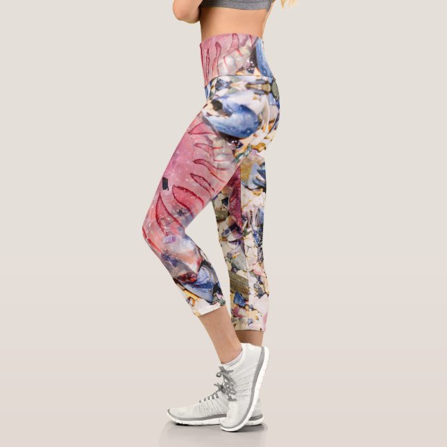 Leggings Capri conchas marinas Jellyfish Ocean Beach View (Izquierda)