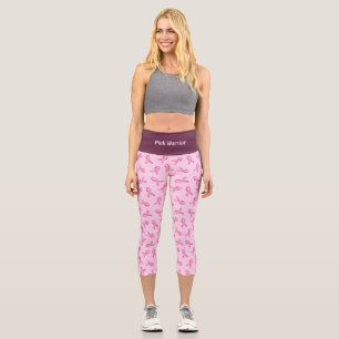 Leggings Capri Conciencia sobre el cáncer de mama Patrón de cinta