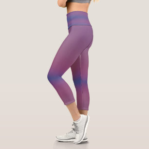 Leggings Capri configuración nocturna púrpura Alta Waisted Capris