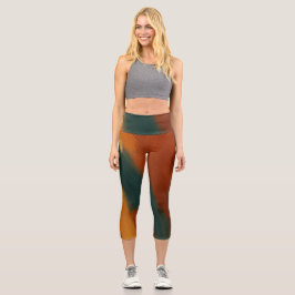 Leggings Capri "Conjunto de yoga femenino con diseño artístico de
