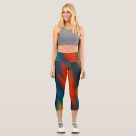 Leggings Capri Conjunto de yoga femenino con diseño artístico de 