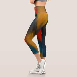 Leggings Capri Conjunto de yoga femenino con diseño artístico de 