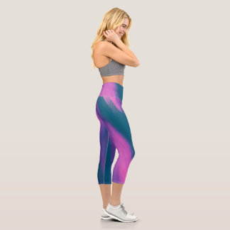 Leggings Capri Conjunto de yoga femenino con diseño artístico de 