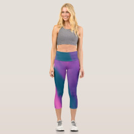 Leggings Capri Conjunto de yoga femenino con diseño artístico de 