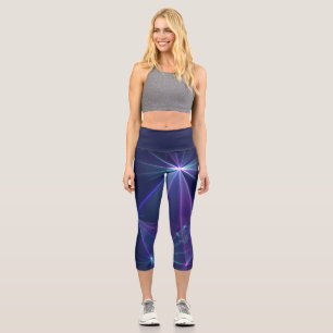 Leggings Capri Constelación, Arte Fractal de Fantasía Abstracta