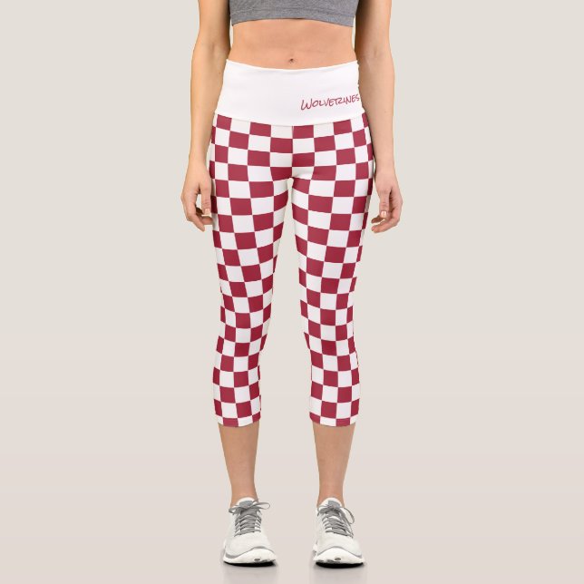 Leggings Capri Control de espíritu de equipo deportivo Nombre de  (Anverso)