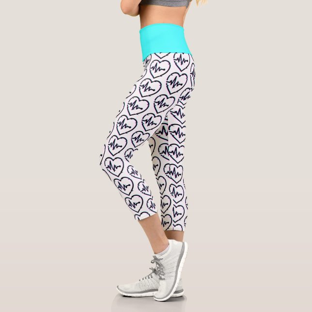 Leggings Capri Control del corazón Capris de yoga de alta calidad (Izquierda)