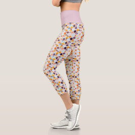 Leggings Capri Control retro vintage en pasteles