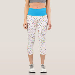 Leggings Capri Copos de nieve del arcoiris