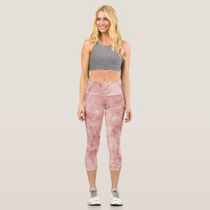 Leggings Capri Coral rosa y mármol blanco