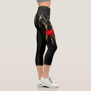 Leggings Capri Corazón arcoiris con flash