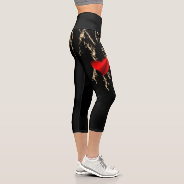 Leggings Capri Corazón arcoiris con flash (Derecha)