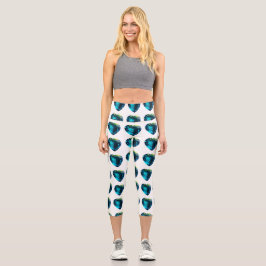 Leggings Capri Corazón cielo azul