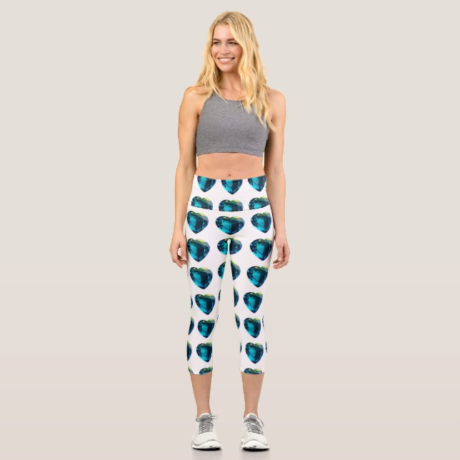 Leggings Capri Corazón cielo azul (Anverso)