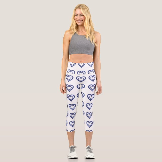Leggings Capri Corazón de zafiro azul (Anverso)
