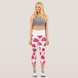 Leggings Capri Corazón rojo suave