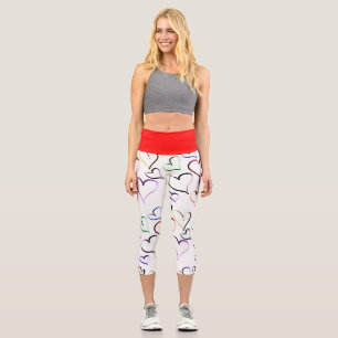 Leggings Capri Corazones abiertos coloridos