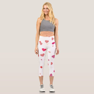 Leggings Capri Corazones- Capris de alto deseo de amor