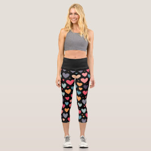 Leggings Capri Corazones coloridos día de San Valentín 
