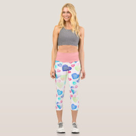 Leggings Capri Corazones de acuarela