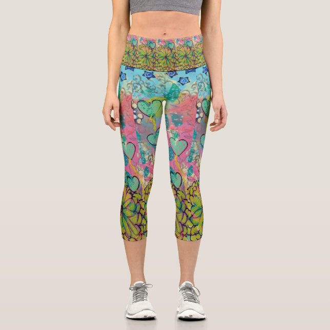 Leggings Capri Corazones de medios mixtos (Anverso)