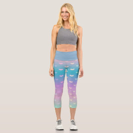 Leggings Capri Corazones Pastel Alto Capris Desquiciado