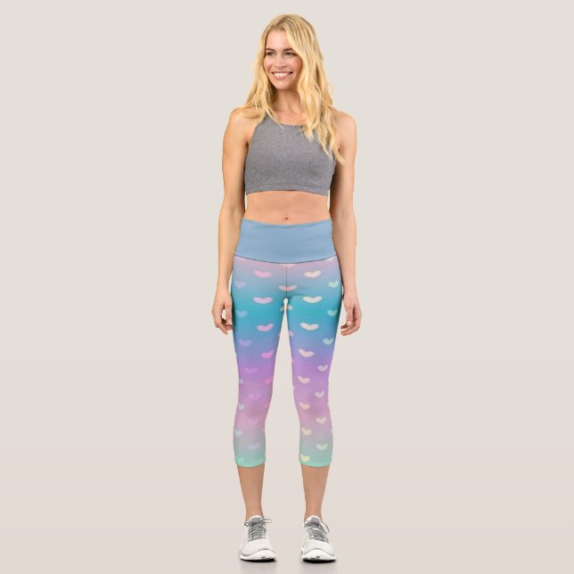 Leggings Capri Corazones Pastel Alto Capris Desquiciado (Anverso)