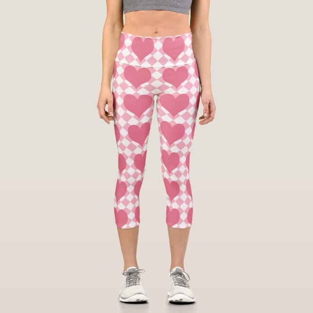 Leggings Capri Corazones rosados (Anverso)