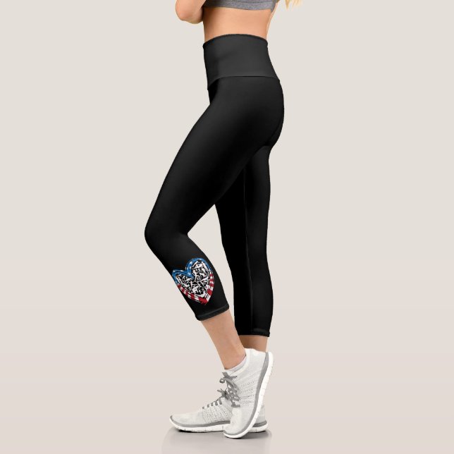Leggings Capri Corredor estadounidense de bandera de Estados Unid (Izquierda)