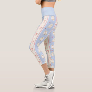 Leggings Capri Correo de lechuza Hedwig con patrón de rayas